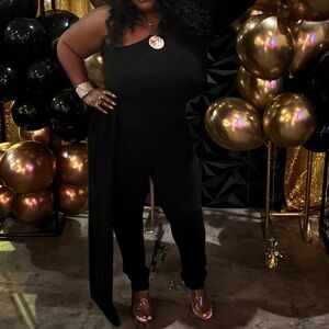 Amazon Black Jumpsuit with Gold Accents